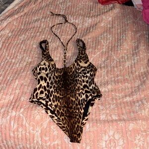 Guess Leopard-Print One-Piece Swimsuit - Brown, Black